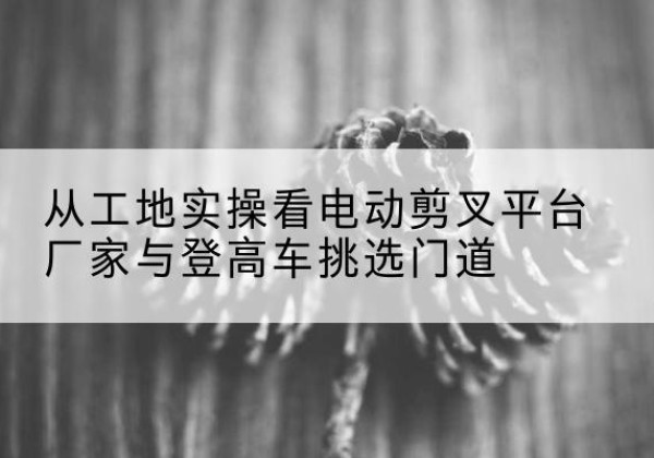 鄯善电动剪叉升降平台厂家-从工地实操看电动剪叉平台厂家与登高车挑选门道